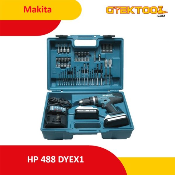 Makita HP488DYEX1 / HP 488 DYEX1 Mesin Bor Cordless 18V Hammer Drill ...